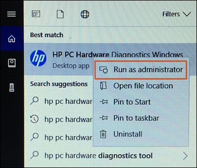 hp hardware diagnostics windows 10